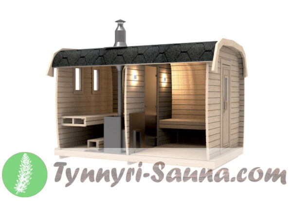 3 Meter Quadro Sauna von Tynnyri-Sauna.com