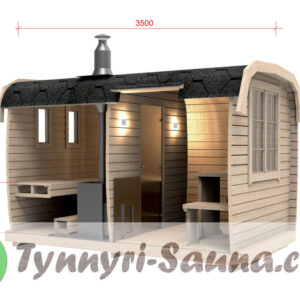 3,5 Meter Quadro Sauna von Tynnyri-Sauna.com