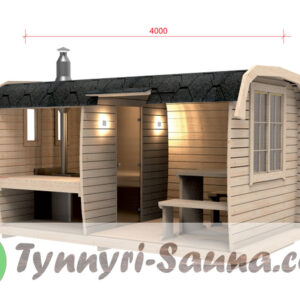 Quadro Sauna in 4 Meter Größe von Tynnyri-Sauna.com