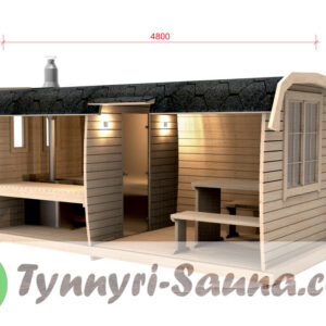 Quadro Sauna aus Kieferholz 4,8 Meter