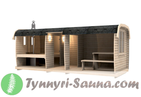 Quadro Sauna 5,9 meter von Tynnyri-Sauna-com