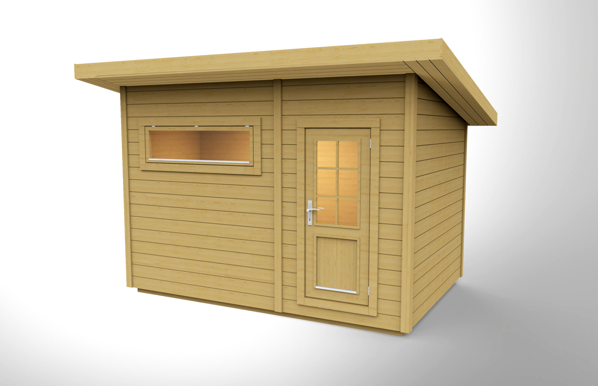 Moderne Gartensauna 2.3m x 3.4 m ⋆ Tynnyri-Sauna.com