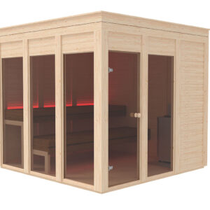 Moderne Garten-Sauna in Modulbauweise ECO-Polar-mit 4 Fenster